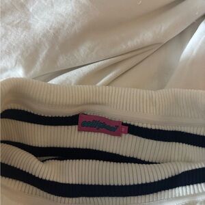 Edikted White and Black Striped Sweater